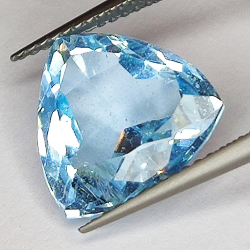 7.32ct Topazio Blu taglio trillante 12.4x12.0mm