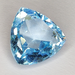 7.32ct Blue Topaz coupe trilliant 12.4x12.0mm