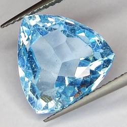 7.32ct Blue Topaz trilliant cut 12.4x12.0mm