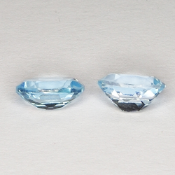 3.19ct Pair Blue Topaz oval cut 8.1x6.3mm