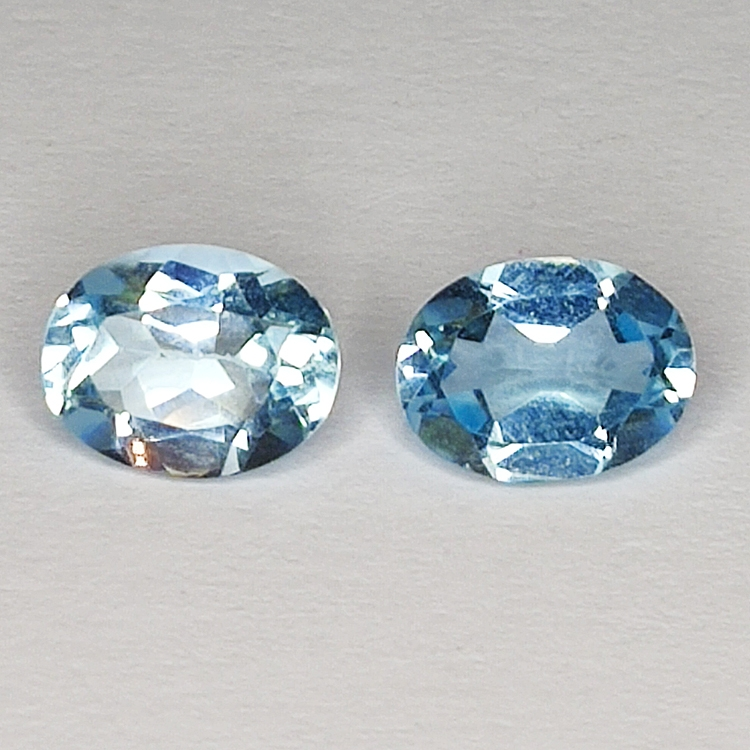 3.19ct Pair Blue Topaz oval cut 8.1x6.3mm