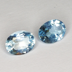 3.19ct Pair Blue Topaz oval cut 8.1x6.3mm