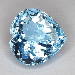 18.45ct Topaze Bleue coupe coeur 16x16mm