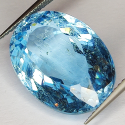 17.26ct Blauer Topas ovalschliff 18.2x13.2mm