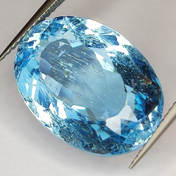 17.26ct Blue Topaz oval cut 18.2x13.2mm