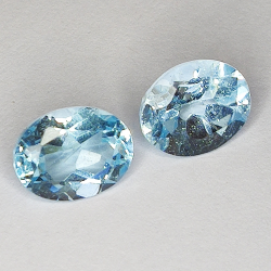 4.89ct Pair Blue Topaz oval cut 8.9x7.1mm