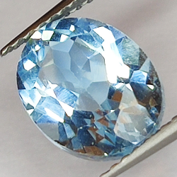 3.68ct Blue Topaz oval cut 10.0x8.0mm