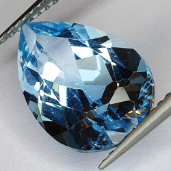 7.03ct Blautopas birnenschliff 15.0x9.9mm