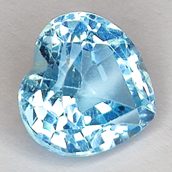 5.33ct Topazio Blu taglio cuore 10.2x10.1mm