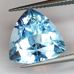 7.73ct Blue Topaz trilliant cut 12.3x12.2mm