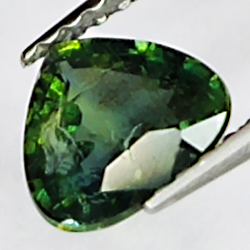 1.08ct Saphir Vert coupe poire 6.6x6.1mm