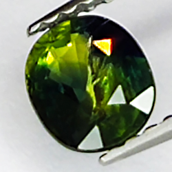 0.77ct Zaffiro Verde taglio ovale 6.0x5.0mm