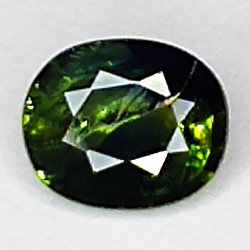 0.77ct Saphir Vert coupe ovale 6.0x5.0mm