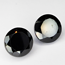 43.66ct Pair Black Spinel round cut 10.9x10.9mm