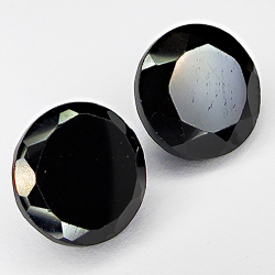 39.34ct Pair Black Spinel round cut 10.8x10.8mm