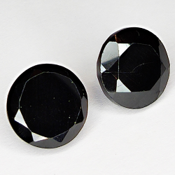 44.14ct Pair Black Spinel round cut 10.9x10.9mm