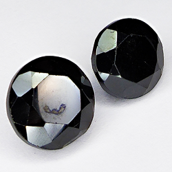 40.94ct Pair Black Spinel round cut 10.9x10.9mm