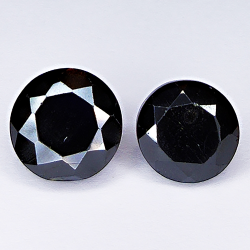 40.94ct Pair Black Spinel round cut 10.9x10.9mm