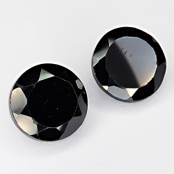 37.20ct Pair Black Spinel round cut 10.9x10.9mm