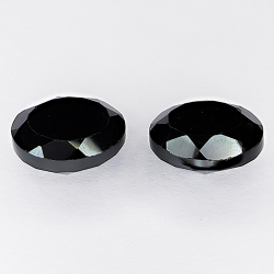 37.20ct Pair Black Spinel round cut 10.9x10.9mm