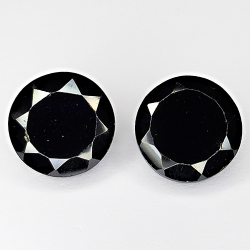 37.20ct Pair Black Spinel round cut 10.9x10.9mm