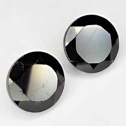 42.56ct Pair Black Spinel round cut 10.9x10.9mm