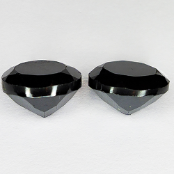 43.10ct Paire Spinelle Noire ronde coupe 11.0x11.0mm