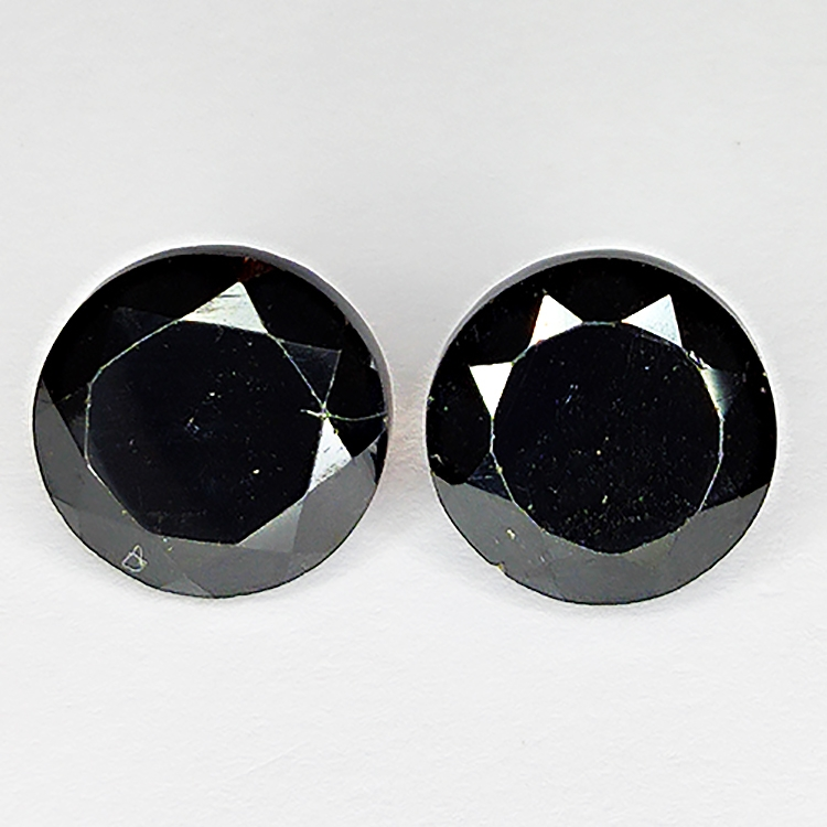 43.10ct Coppia Spinello Nero taglio rotondo 11.0x11.0mm