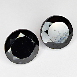 43.10ct Pair Black Spinel round cut 11.0x11.0mm