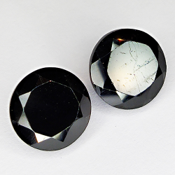 39.58ct Pair Black Spinel round cut 10.9x10.9mm