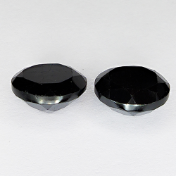 39.58ct Pair Black Spinel round cut 10.9x10.9mm