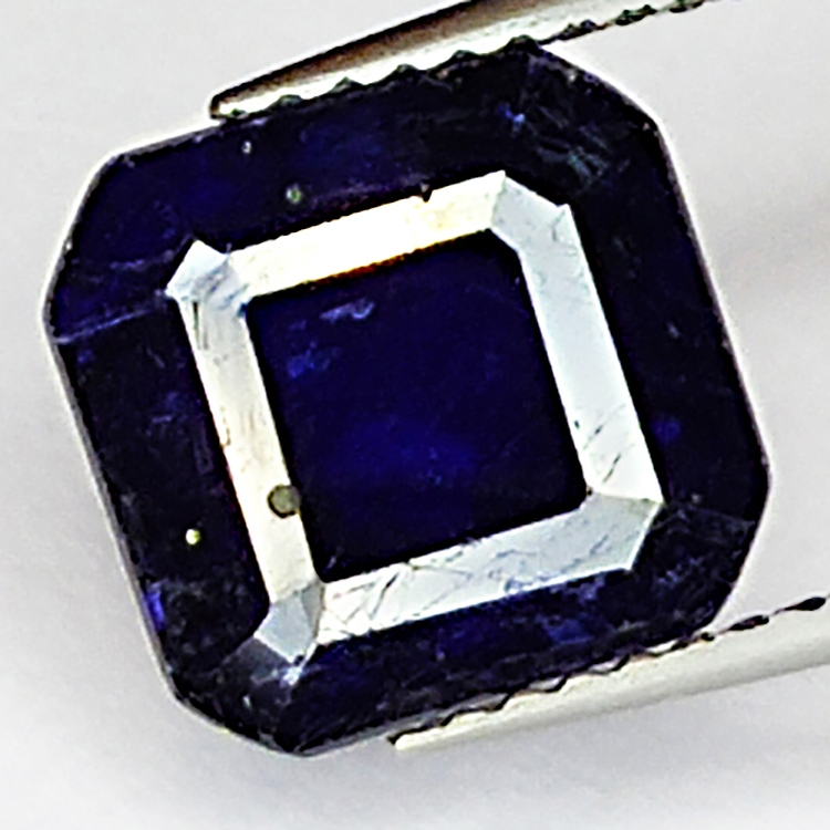 4.48ct Blauer Saphir smaragdschliff 9.2x8.9mm