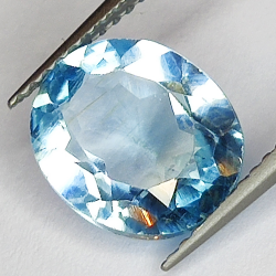 3.82ct Blue Topaz oval cut 10.8x8.9mm