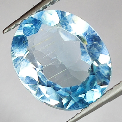 3.82ct Blue Topaz oval cut 10.8x8.9mm