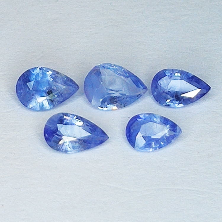 1.58ct Saphir Bleu coupe poire 5.5x4.1mm 5pcs