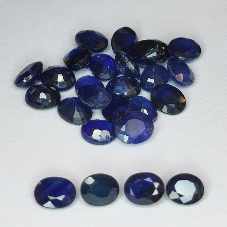 13.23ct Zaffiro Blu taglio ovale 5x4mm 26pz