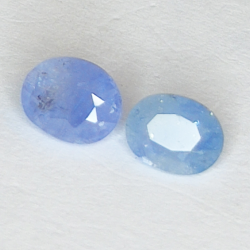 1.84ct Coppia Zaffiro blu taglio ovale 6.2x5.0mm