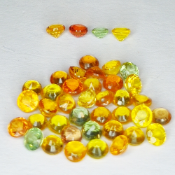 7.05ct Songea Zaffiro multicolore taglio rotondo 3.2x3.1mm 41pz