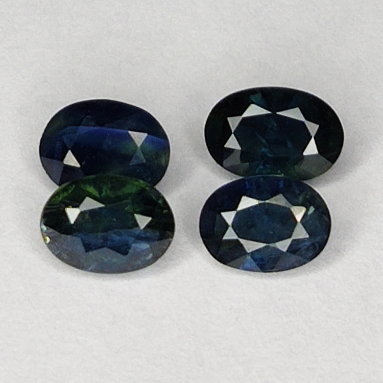 2.06ct Blauer Saphir ovalschliff 5.8x3.9mm 4stk