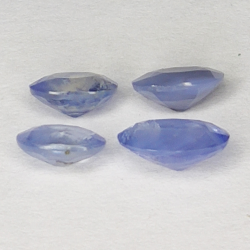 1.98ct Bleu Saphir ovale coupe 6.6x4.6mm 4pcs