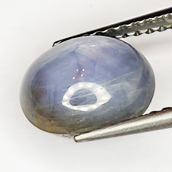 4.33ct Weiß Stern Saphir cabochon oval 9.0x7.4mm