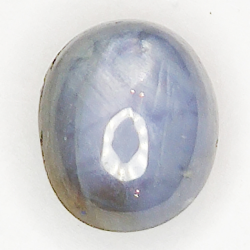 4.33ct Saphir Blanc Étoilé cabochon ovale 9.0x7.4mm