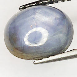 4.33ct White Star Sapphire cabochon oval 9.0x7.4mm