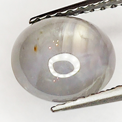 2.99ct White Star Sapphire cabochon oval 7.9x7.1mm