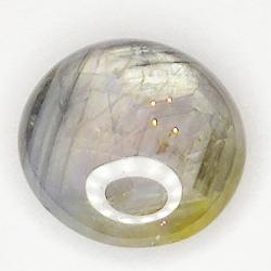 3.41ct Saphir Blanc Étoilé cabochon ovale 9.2x8.6mm