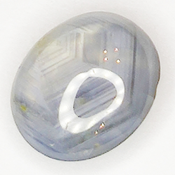 3.37ct Weiß Stern Saphir cabochon oval 9.0x7.7mm