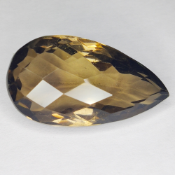 41.80ct Quartz Fumé coupe poire 31x17mm