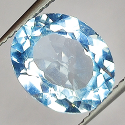 3.66ct Blue Topaz oval cut 10.7x8.8mm