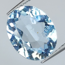 3.73ct Blue Topaz oval cut 11.1x9.0mm