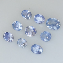 2.53ct Zaffiro Blu taglio ovale 5.1x4.0mm 9pz